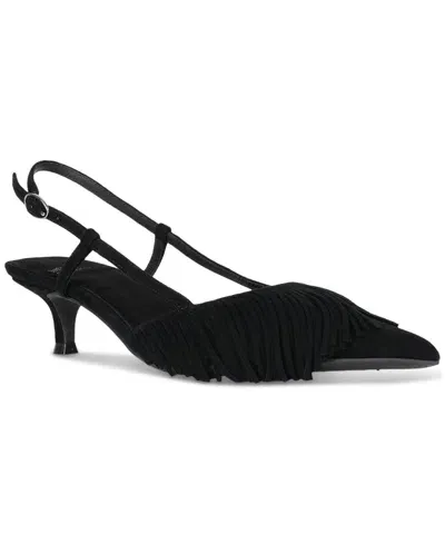 Jeffrey Campbell Lasso Me Slingback Pointed Toe Pump In Black Suede