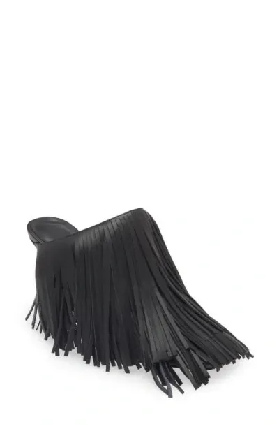 Jeffrey Campbell Margins Fringe Mule In Black