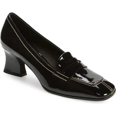 Jeffrey Campbell Nonfiction Penny Loafer Pump In Black Patent