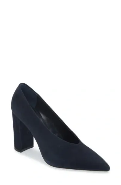 Jeffrey Campbell Potent Pointed Toe Pump In Navy Suede