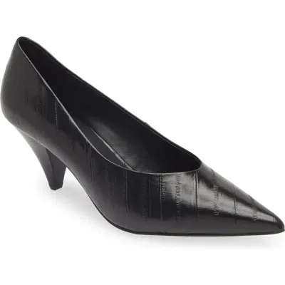 Jeffrey Campbell Quatre Pointed Toe Pump In Black Eel