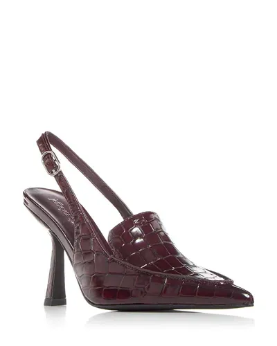 Jeffrey Campbell Women's Acclaimed Pointed Toe Slingback Pumps In Wine Crocodile