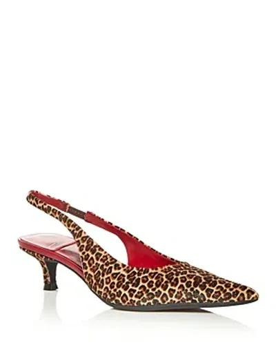 Jeffrey Campbell Women's Persona Calf Hair Slingback Pumps In Cheetah