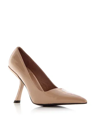 Jeffrey Campbell Women's Sling It Pointed Toe Pumps In Beige Patent