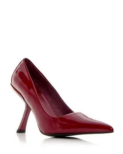 Jeffrey Campbell Women's Sling It Pointed Toe Pumps In Cherry Red Patent