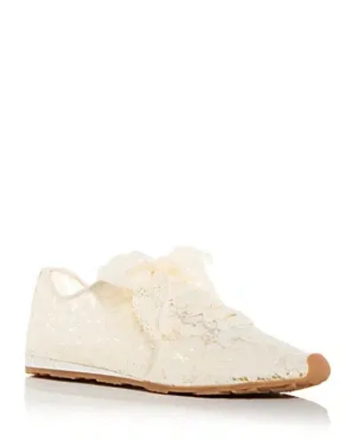 Jeffrey Campbell Wing Lace Sneaker In Cream Combo