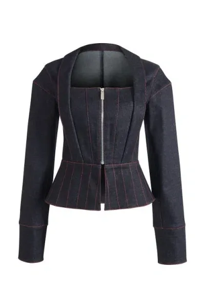 Jendue Davidson Corset Jacket In Deep Blue