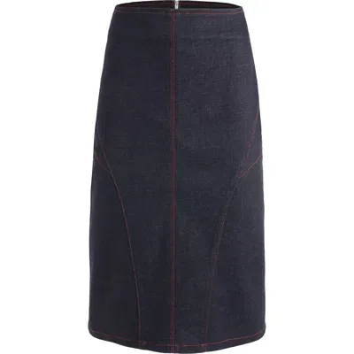 Jendue Davidson Pencil Skirt In Deep Blue