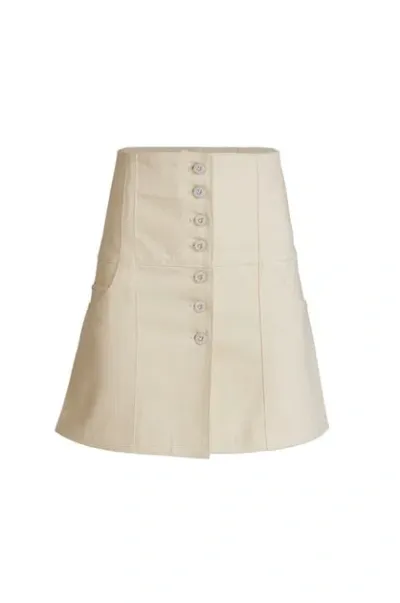 Jendue Women's Neutrals / Blue Chaby Buttoned-up Mini Skirt