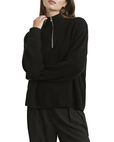 Jenni Kayne Cashmere Half Zip Sweater In Black