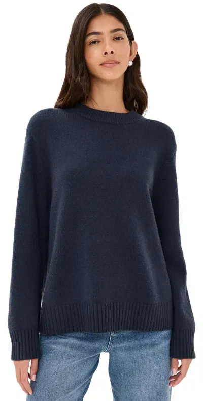 Jenni Kayne Cashmere Oversized Crewneck Heather Navy