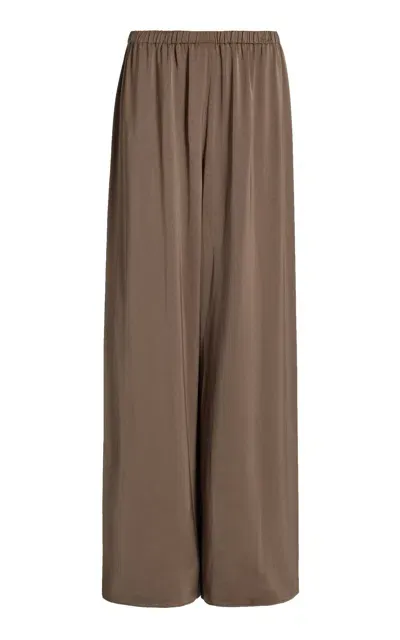 Jenni Kayne Demi Crepe Wide-leg Pants In Taupe