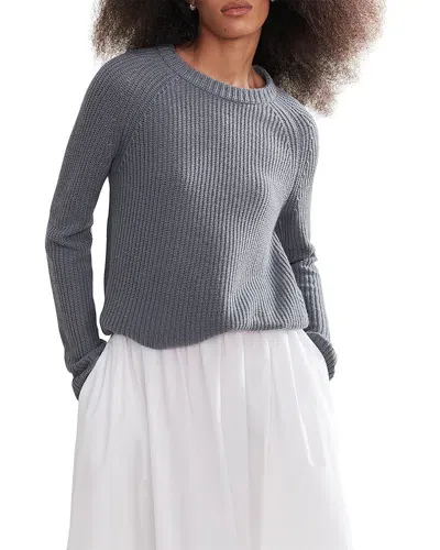 Jenni Kayne Fisherman Cashmere Crewneck Sweater In Dusty Blue