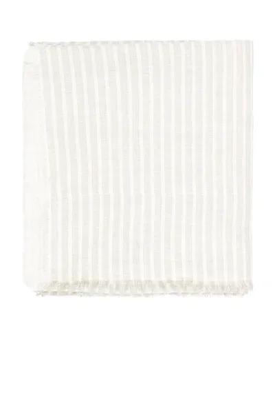 Jenni Kayne Frayed Linen 68x120 Tablecloth In Natural Stripe