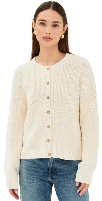 Jenni Kayne Hayes Crewneck Cardigan Ivory