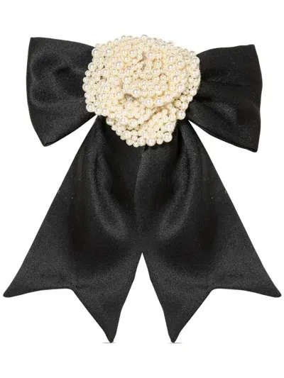 Jennifer Behr Muriel Bow Barrette In Black