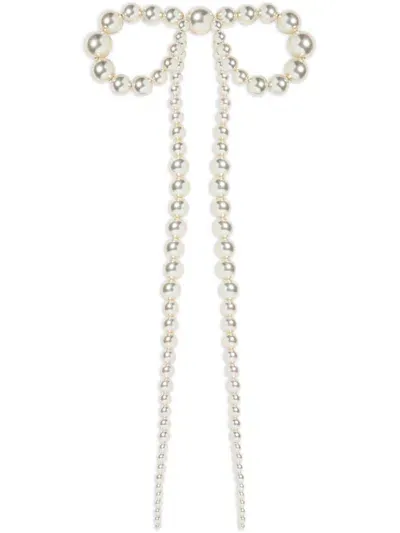 Jennifer Behr Presley Beaded Bow Barrette In Pearl