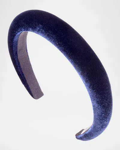 Jennifer Behr Tori Velvet Padded Headband In Velvet Tori Headband - Blue