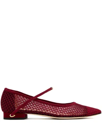 Jennifer Chamandi Lorenzo Ballerina Shoes In Red