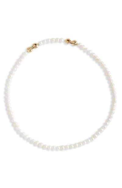 Jenny Bird Noa Beaded Freshwater Pearl Necklace In High Polish Gold