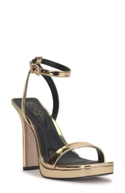 Jessica Simpson Adonia Ankle Strap Platform Sandal In Gold