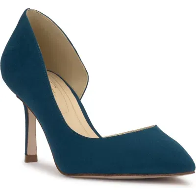 Jessica Simpson Darnis Pointed Toe Half D'orsay Pump In Teal