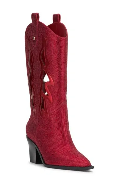 Jessica Simpson Ginika Pointed Toe Western Boot In Red Muse