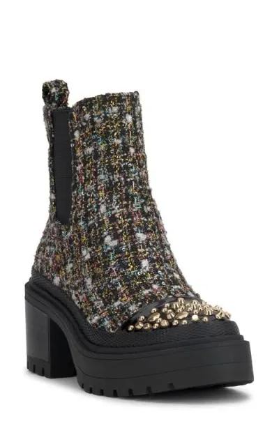 Jessica Simpson Jymmie Cap Toe Platform Chelsea Boot In Black Multi