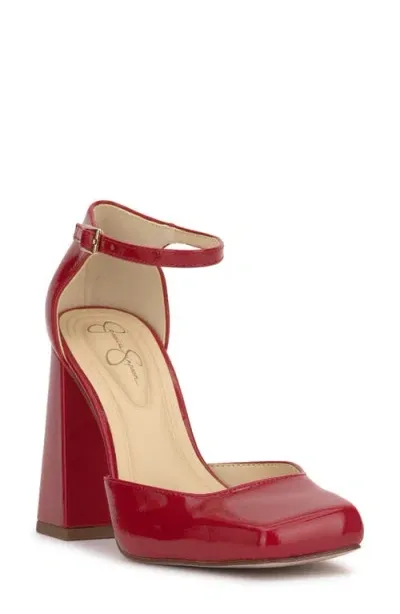 Jessica Simpson Lollah Ankle Strap Pump In Red Muse