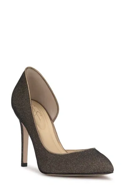 Jessica Simpson Prizma Half D'orsay Pointed Toe Pump In Bronze/black