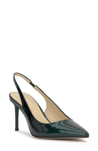 Jessica Simpson Souli Slingback Pointed Toe Pump In Dark Teal Metallic