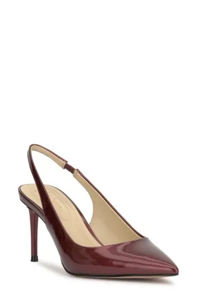 Jessica Simpson Souli Slingback Pointed Toe Pump In Oxblood Patent