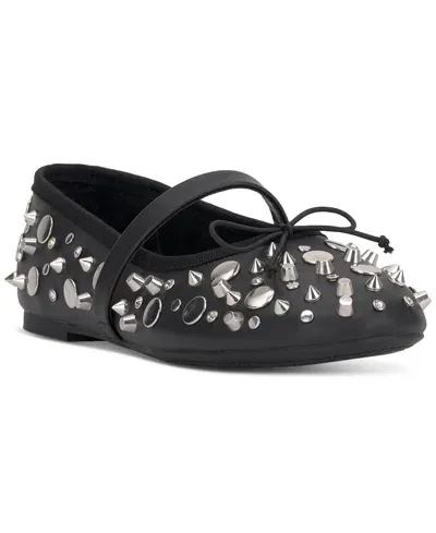 Jessica Simpson Women's Azalina Studded Mary-jane Ballet Flats In Black