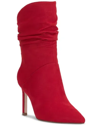 Jessica Simpson Elisti Pointed Toe Slouch Bootie In Red Muse Suede