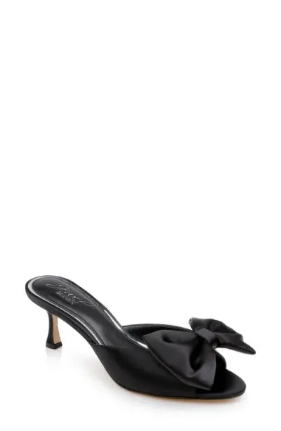 Jewel Badgley Mischka Kora Slide Sandal In Black Satin