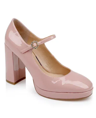 Jewel Badgley Mischka Trisha Mary Jane Platform Pumps In Blush