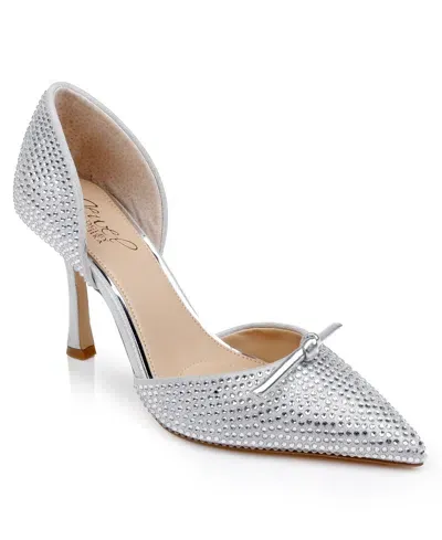 Jewel Badgley Mischka Women's Terresa Stiletto Pumps In Silver Textile