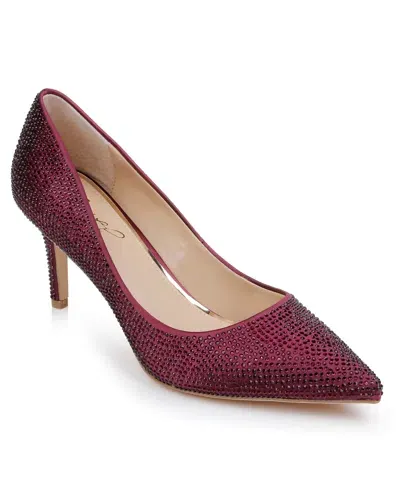 Jewel Badgley Mischka Women's Tyanna Evening Pumps In Bordeaux Satin