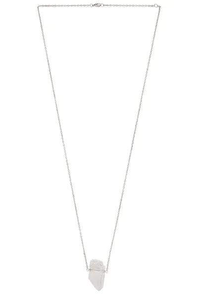 Jia Jia Large Crystal Quartz Gold Bar Necklace In White Gold