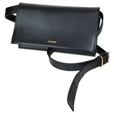 Jil Sander All Day Leather Bag In Black