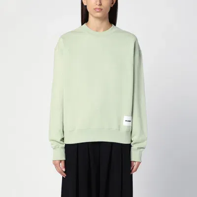 Jil Sander Apple Green Cotton Crewneck Sweatshirt In Red