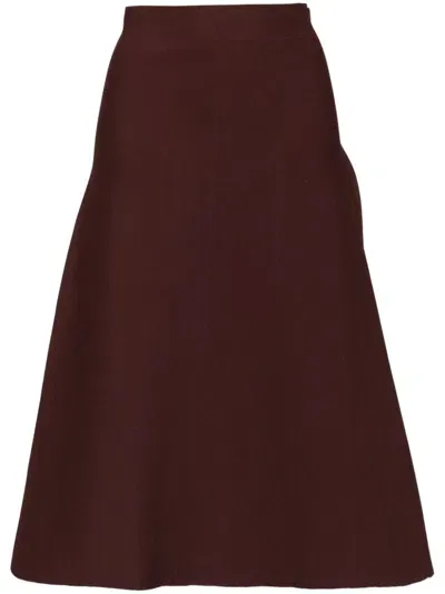 Jil Sander Asymmetrical Skirt In Brown