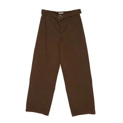 Jil Sander + Belted Trousers In Brown