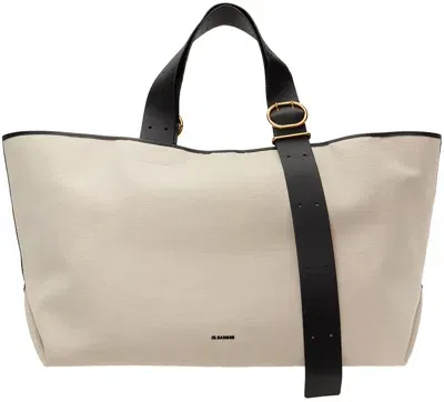 Jil Sander Biege Folded Tote In 280 Natural