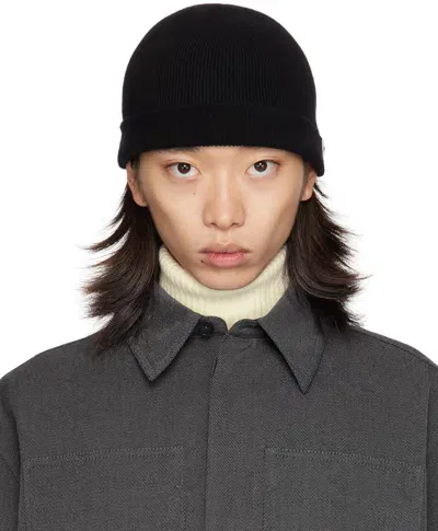 Jil Sander Black Fine Cashmere Beanie In 001 Black