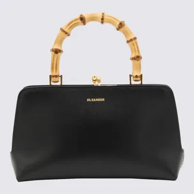 Jil Sander Black Leather Goji Handle Bag