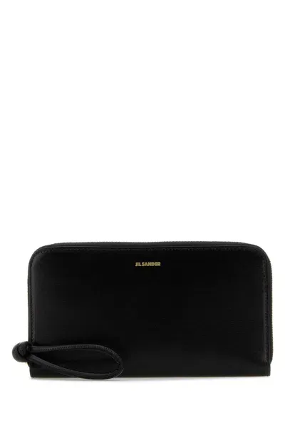 Jil Sander Black Leather Wallet