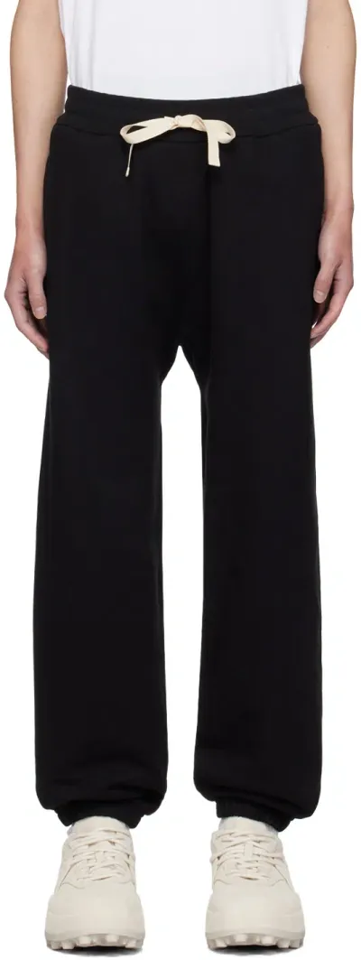 Jil Sander Compact Cotton Terry Sweatpants In Black