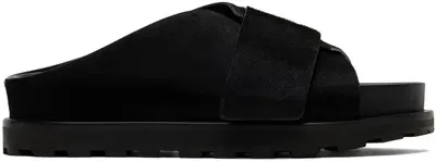 Jil Sander Black Velcro Sandals