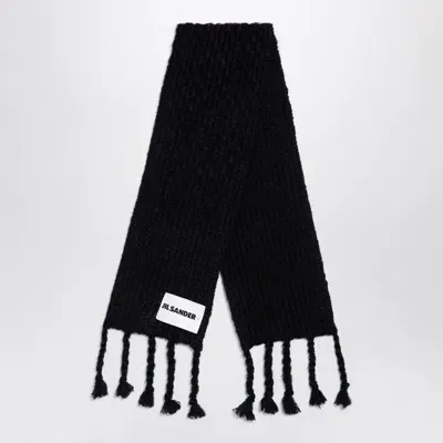 Jil Sander Blend Scarf In Black